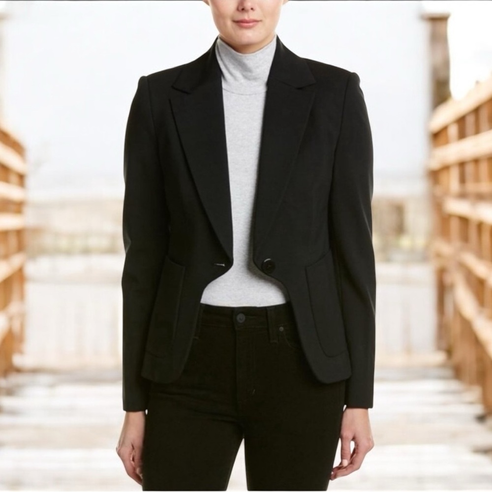 DVF Diane Von Furstenberg Flynn Navy *Blue* Blazer Jacket SZ 6